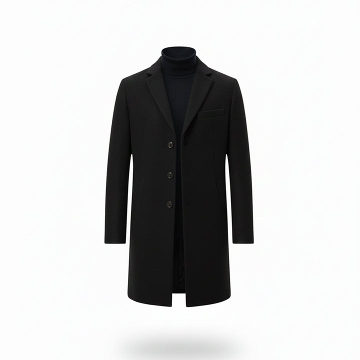 Heren Lange Winterjas Old Money Stijl