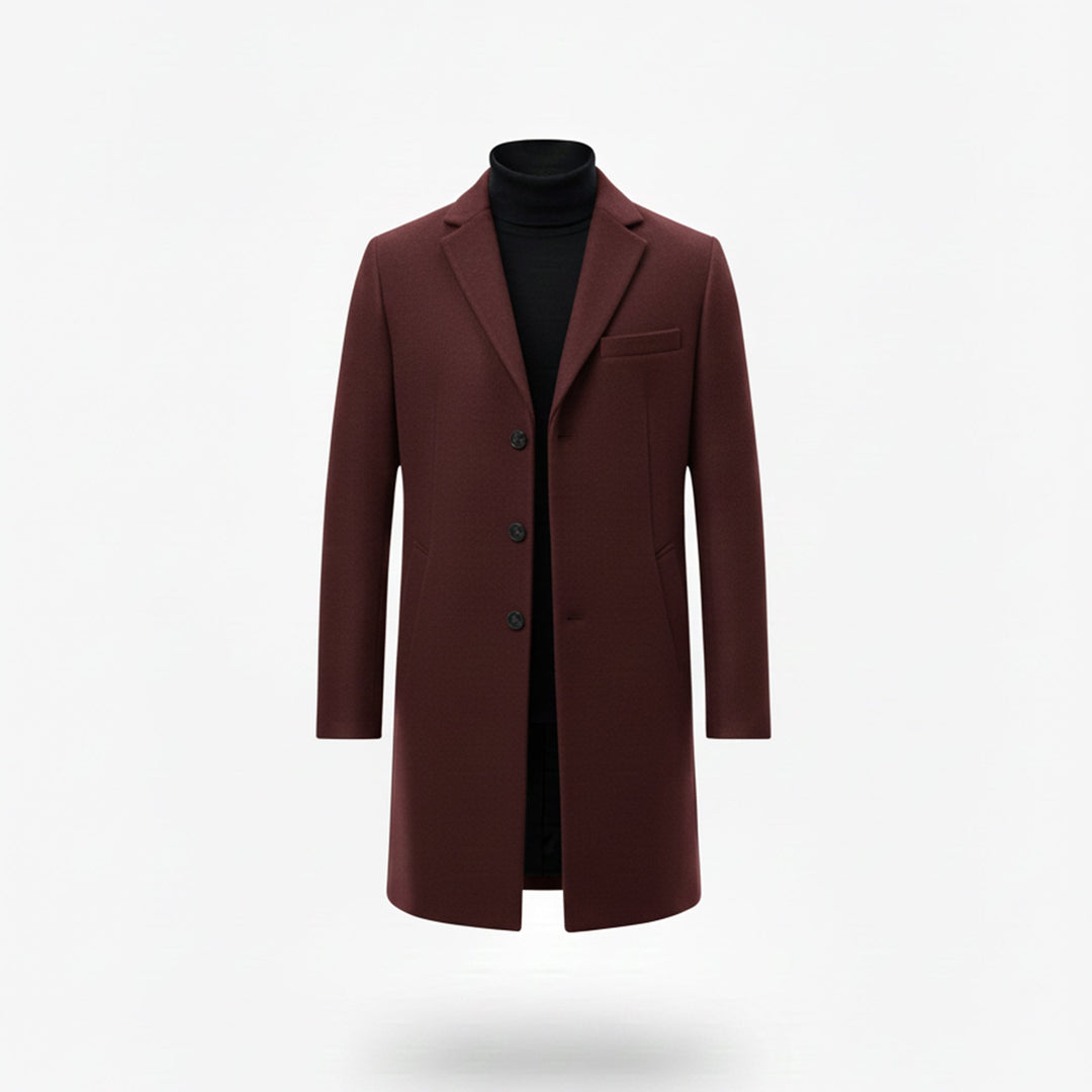 Heren Lange Winterjas Old Money Stijl