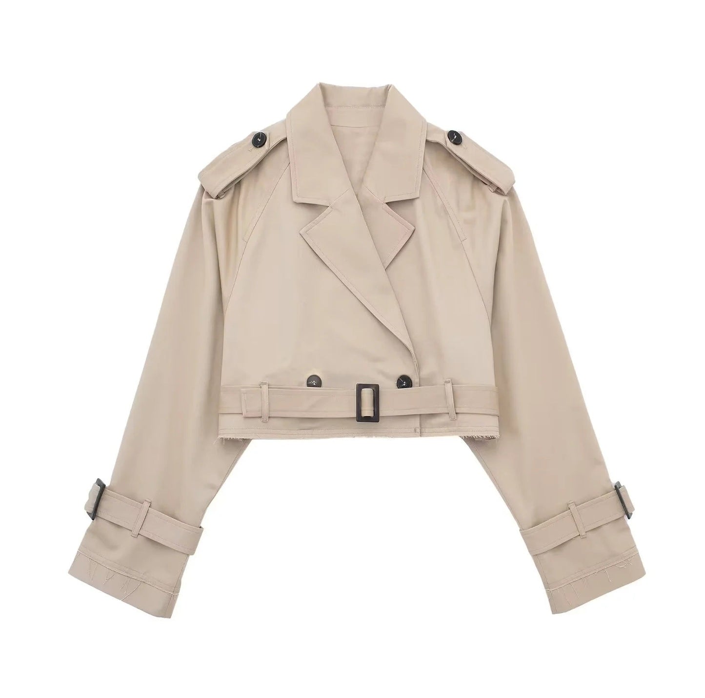 Xosha Trenchcoat | Dames Herfst Cropped Trenchjack