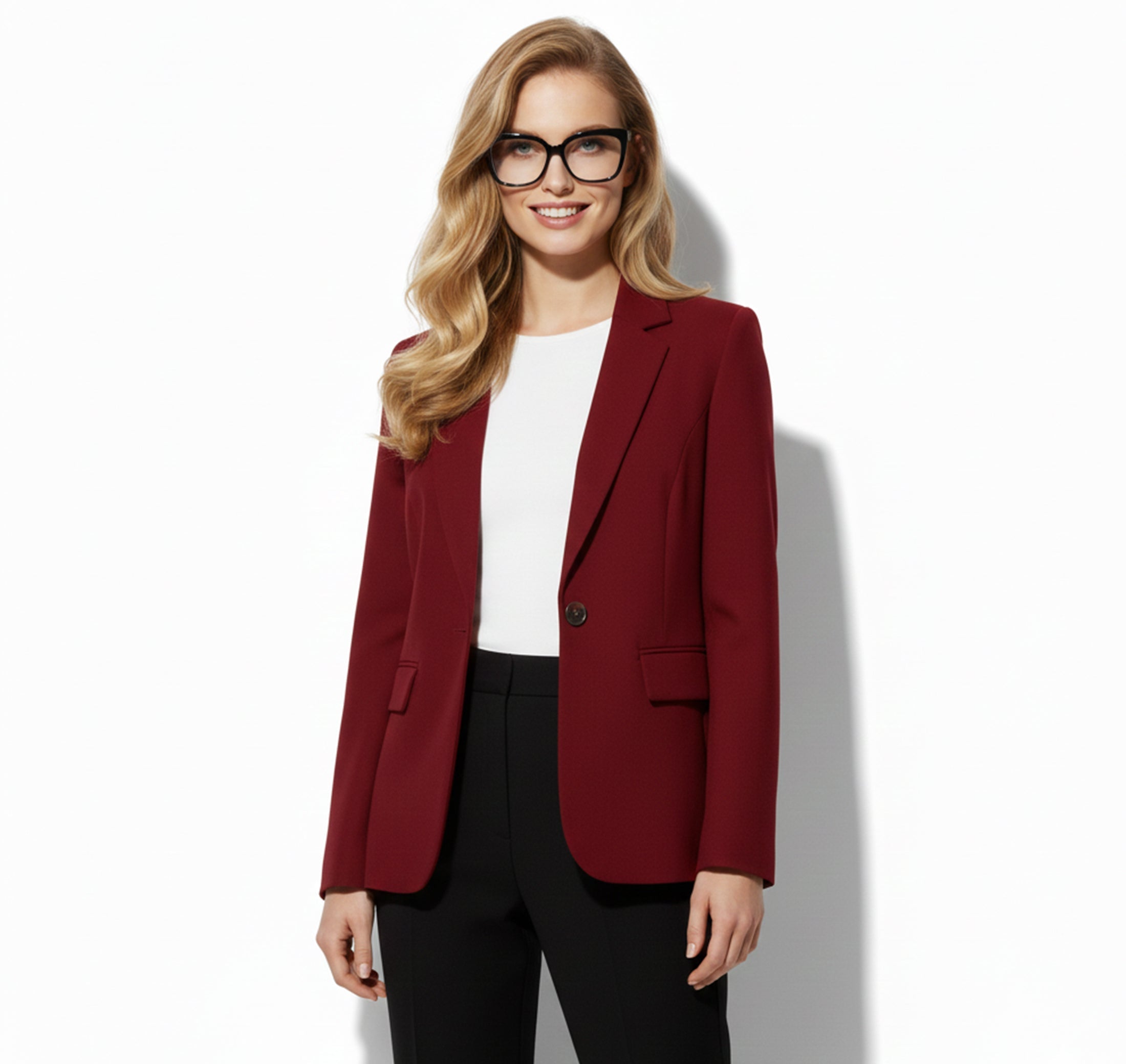Dames Geweven Blazer Jas Comfortabel