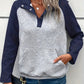 Daphne Sweatshirt | Dames Herfst Twee-Tone Sweatshirt met Knopen
