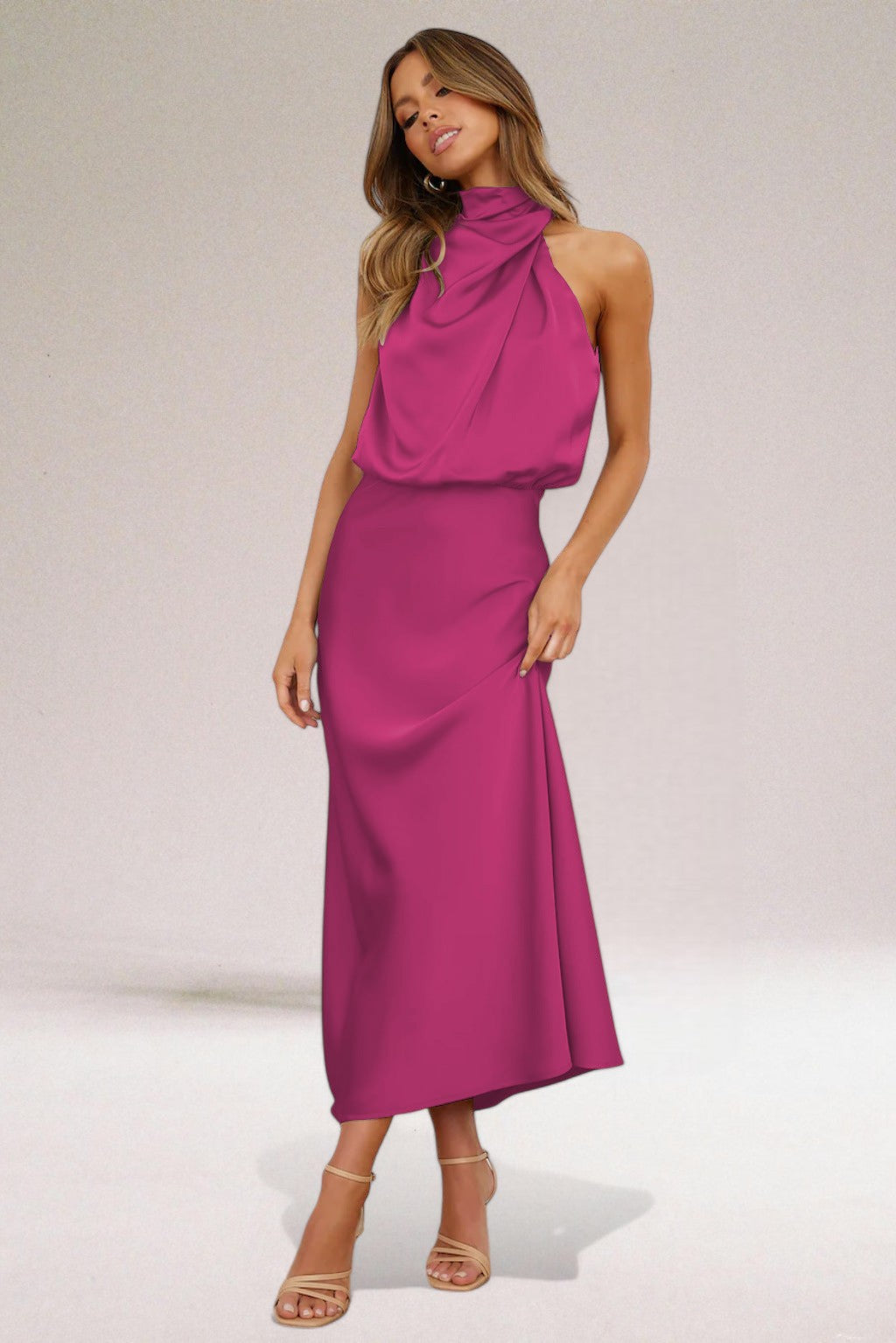 Dames Halter Jurk Maxi