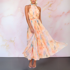 Dames Elegante Halter Maxi Jurk