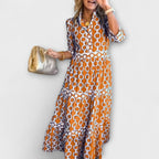 Dames Midi Jurk Kettingprint