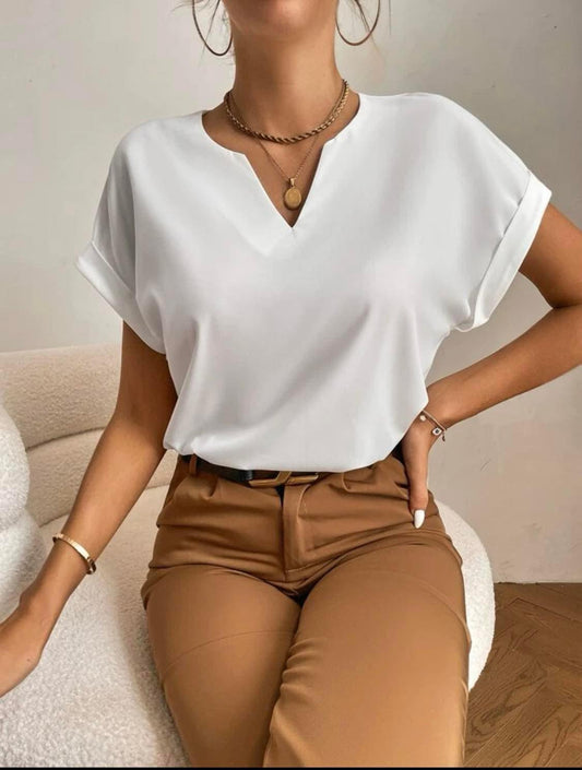Venny Blouse | Eenvoudige Korte Mouwen Blouse