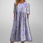 Dames Ontspannen Midi Jurk met Bloemenprint