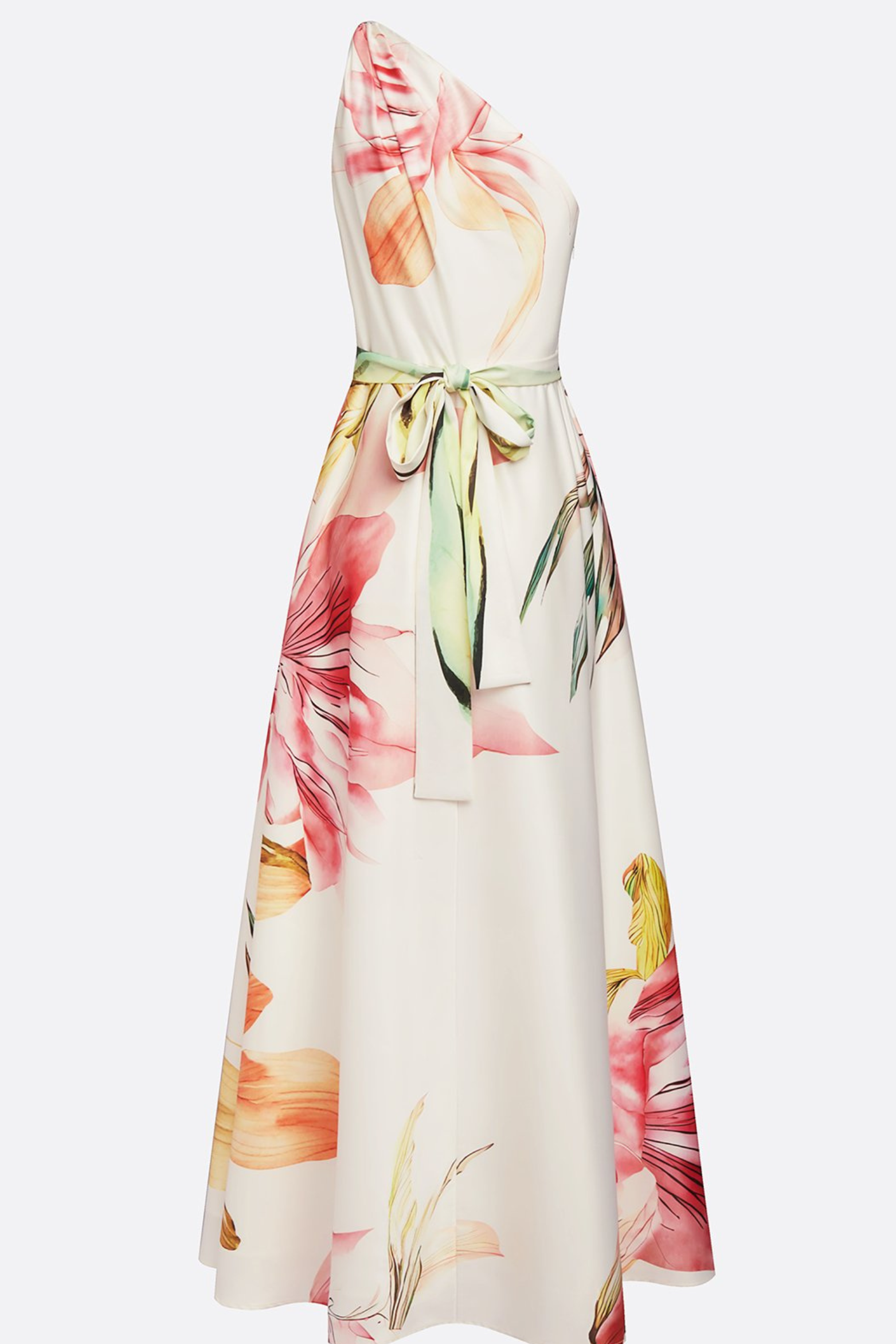 Dames Satijnen One Shoulder Maxi Jurk