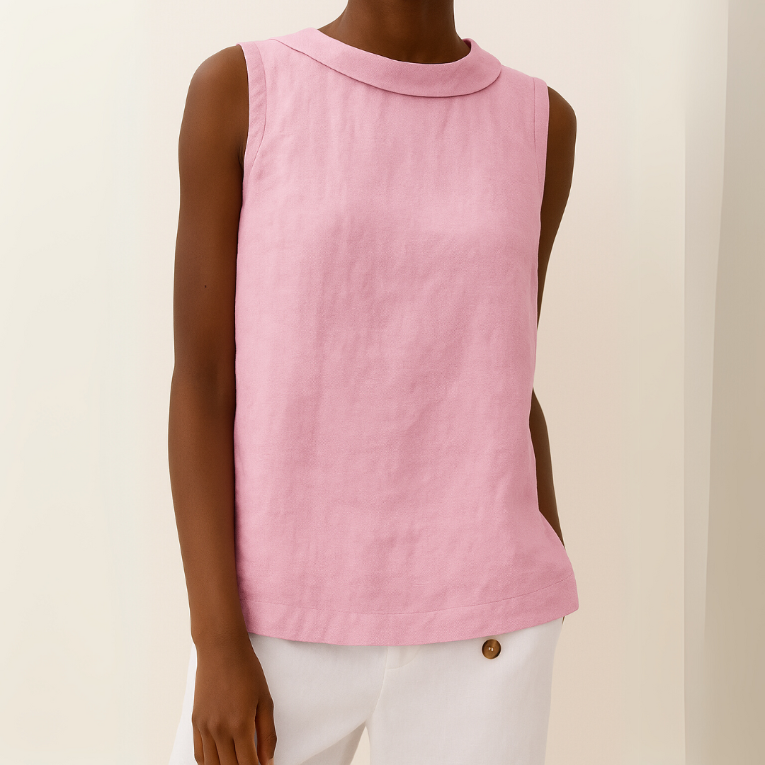 Dames Mouwloze Col Top