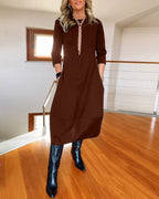 Dames Midi Jurk Elegante Pasvorm