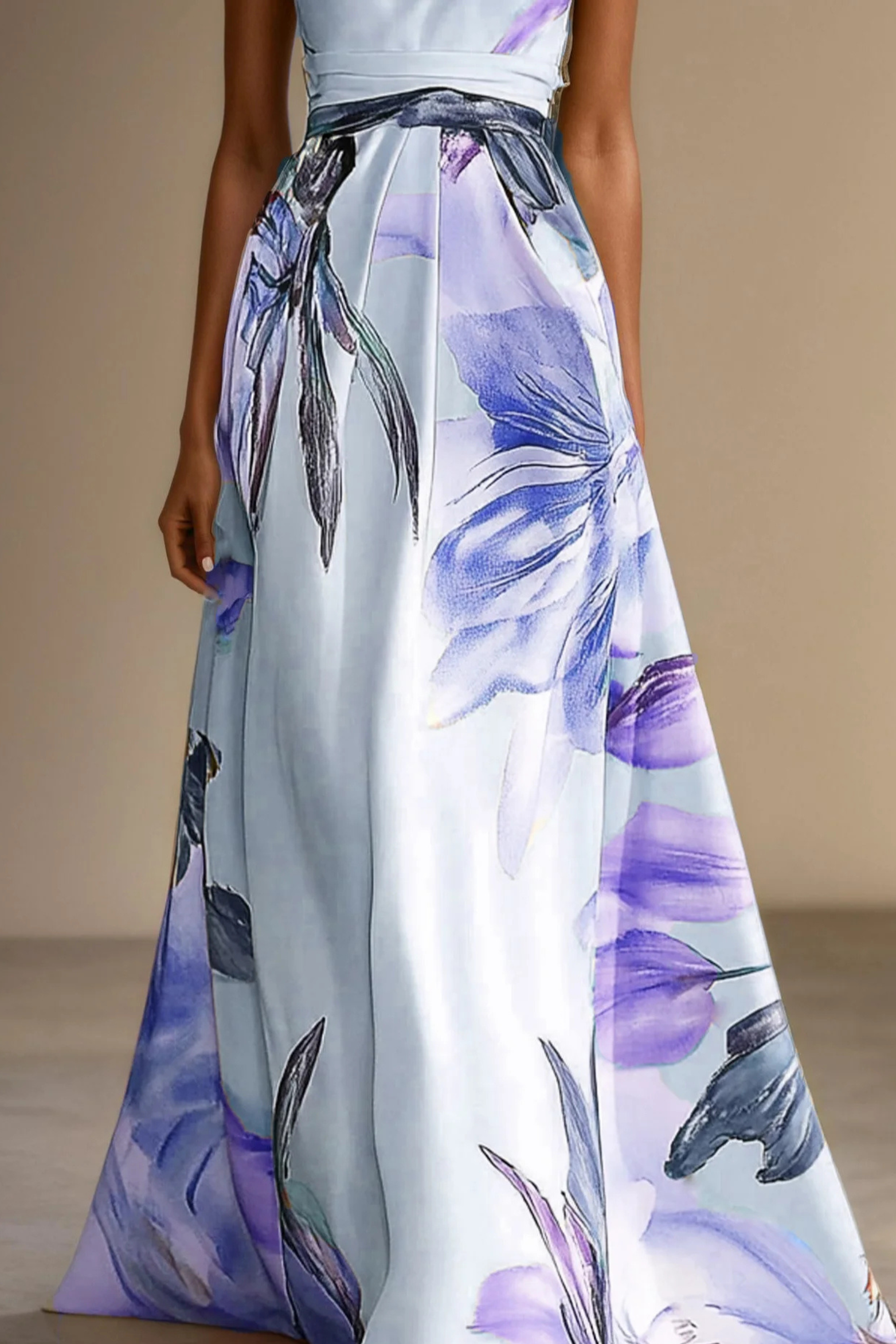 Dames Satijnen One Shoulder Maxi Jurk