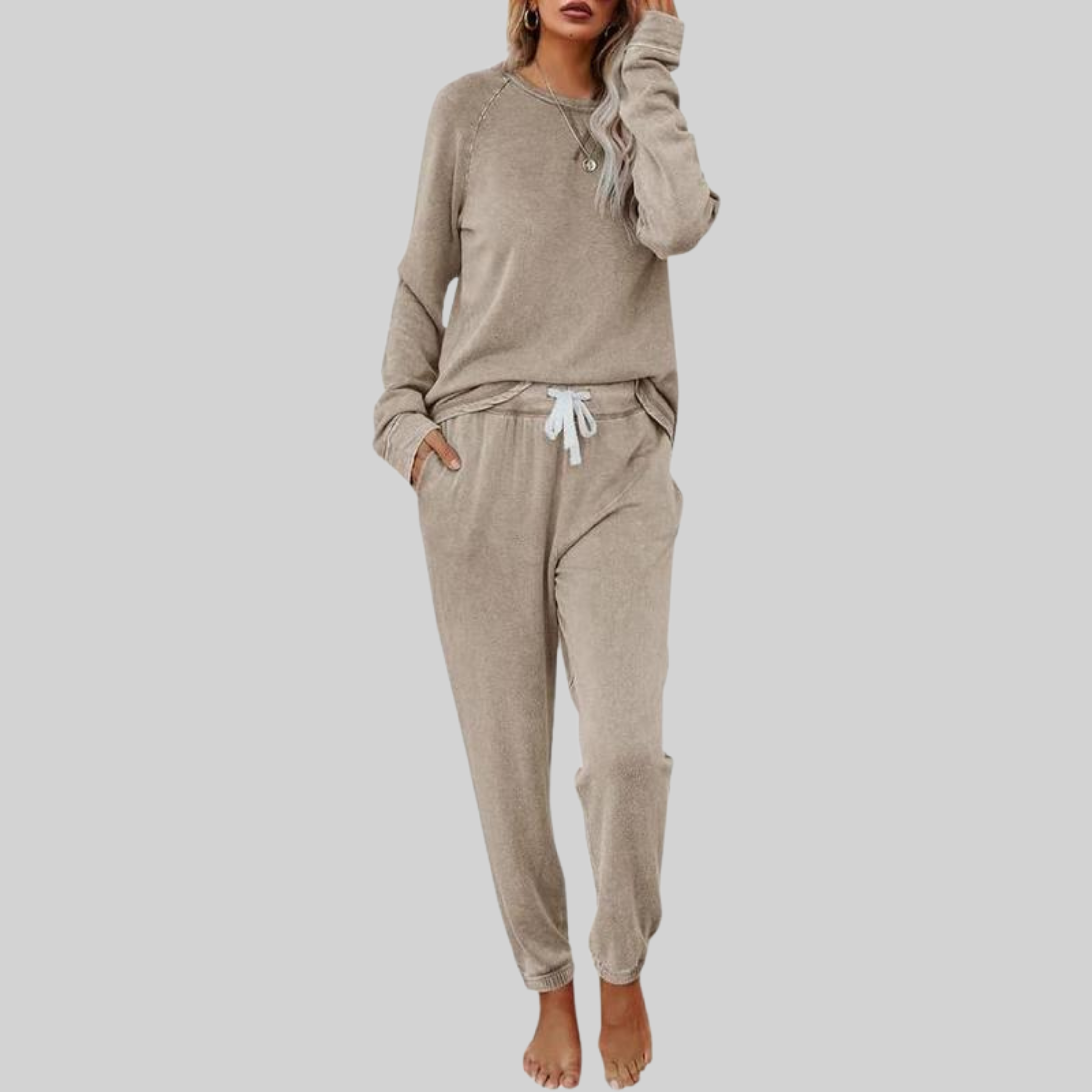 Dames Casual Lounge Set Lange Mouwen