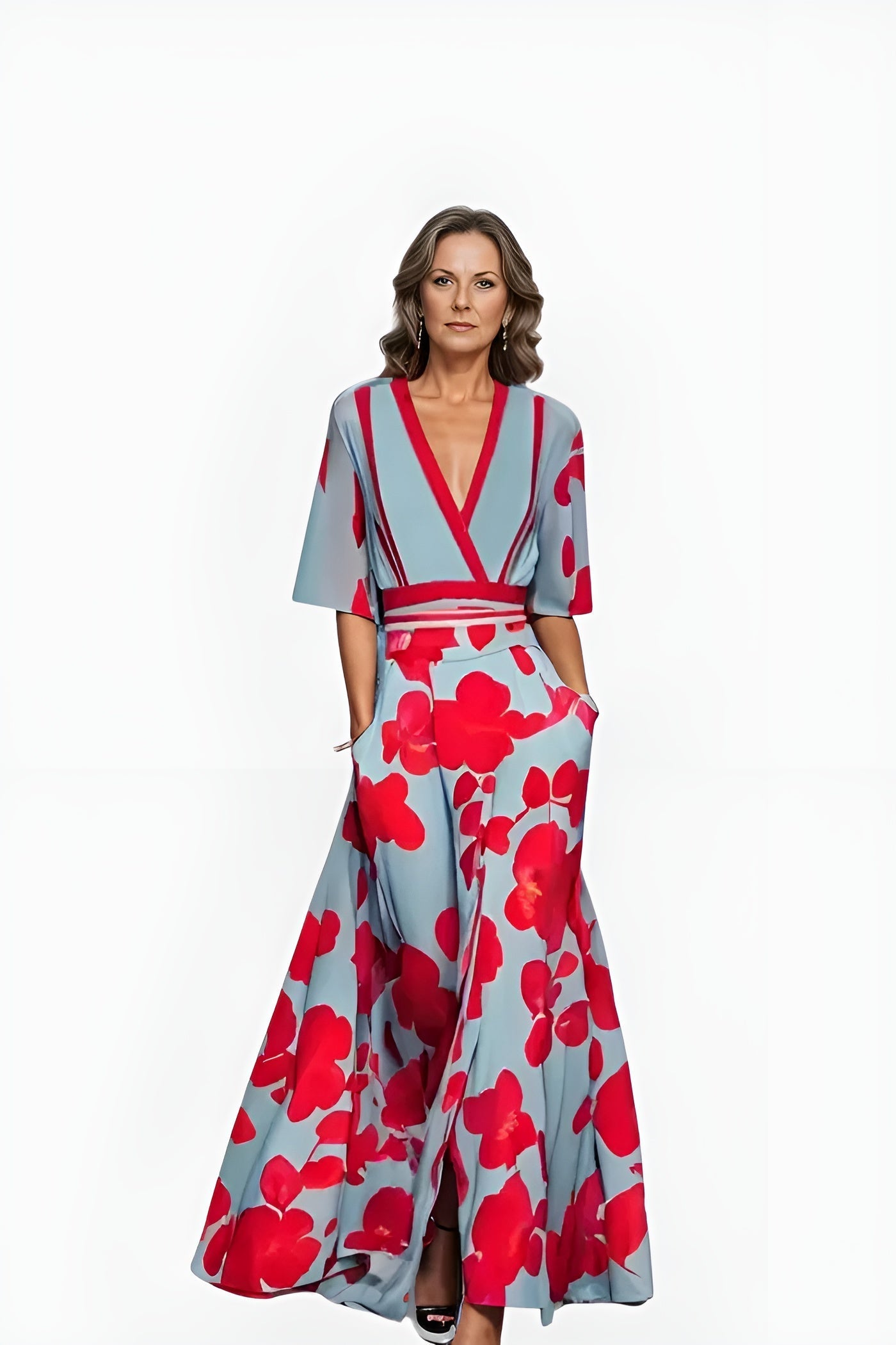 Dames Wikkel Maxi Jurk Bloemenprint