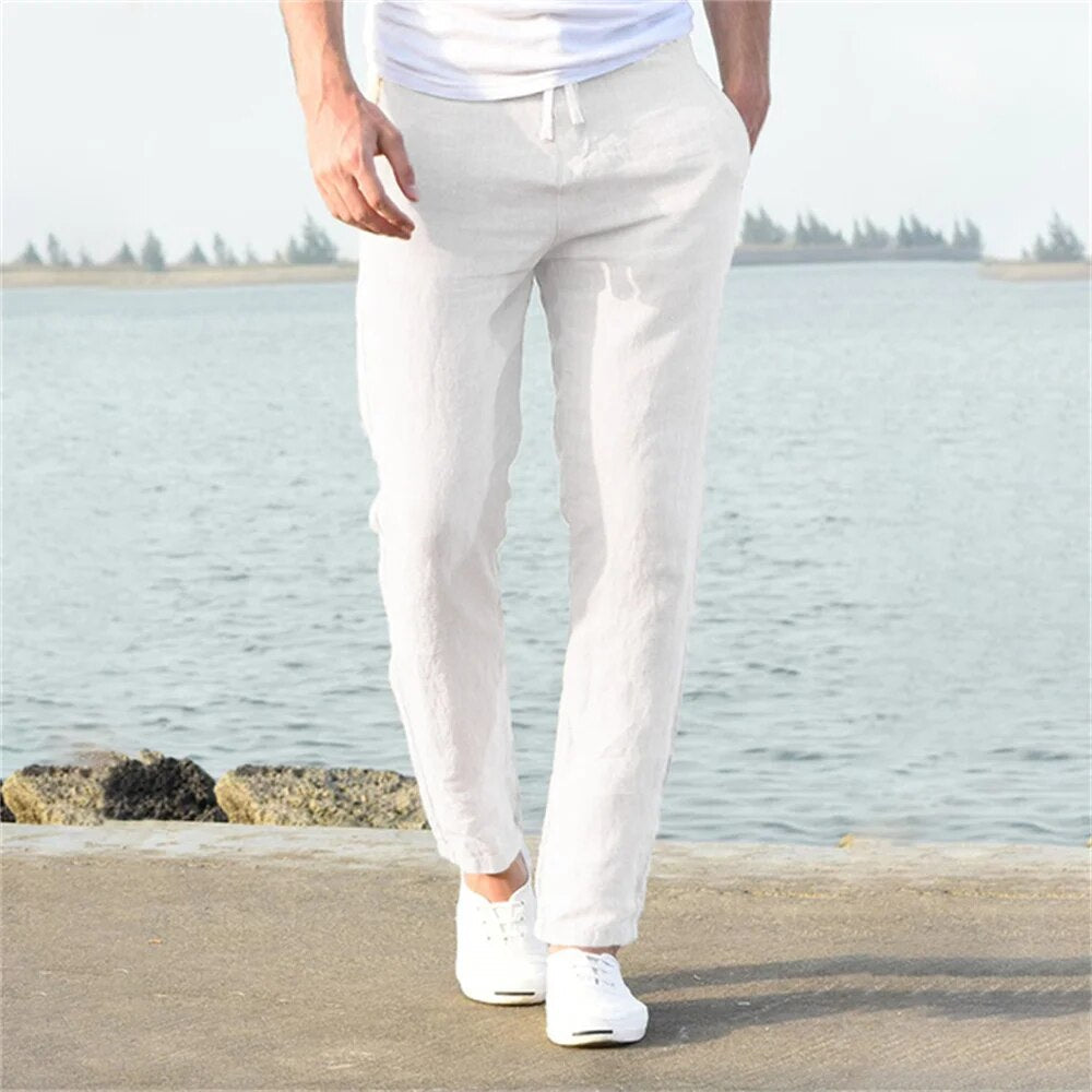 Heren Linnen Broek Bruiloft en Feeststijl