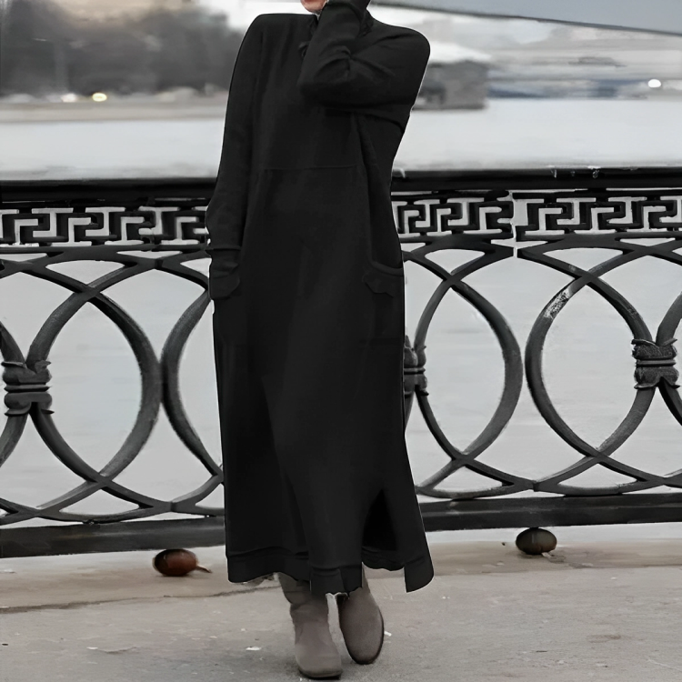 Dames Comfortabele Winter Maxi Jurk