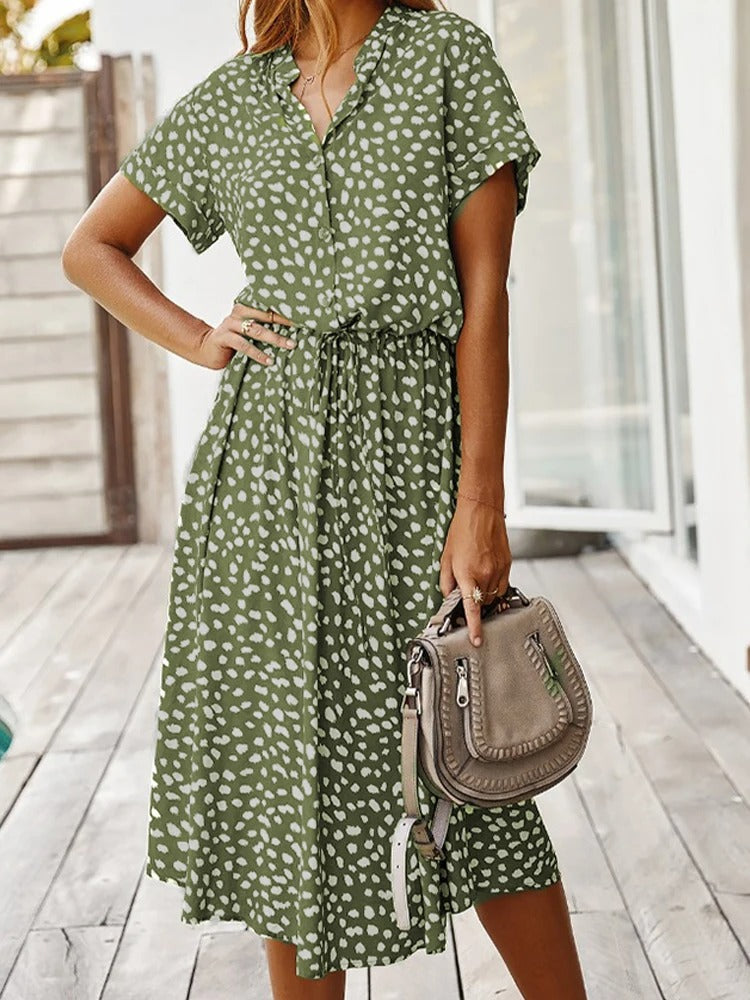 Dames Zomer Midi Jurk Dierenprint