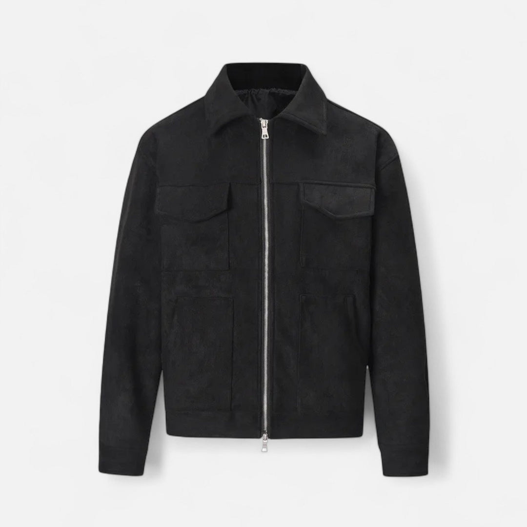 Heren Suède Utility Jas Klassieke Stijl