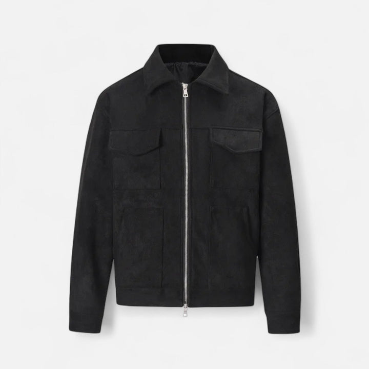 Heren Suède Utility Jas Klassieke Stijl
