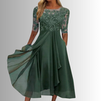 Dames Midi Jurk met Kant Details