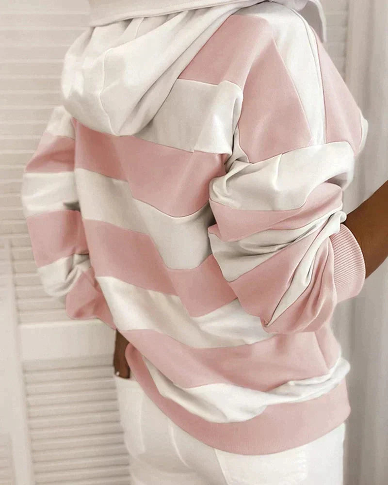 Xarissa Hoodie | Dames Gestreepte Herfst Hoodie Jumper