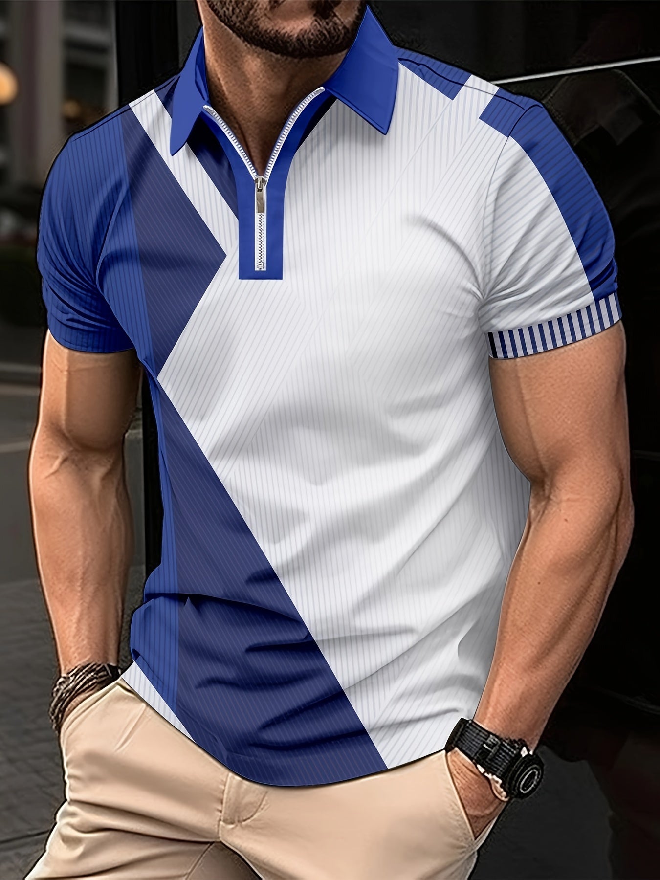 Aris Shirt | Regular Fit Kleurblok Golfshirt
