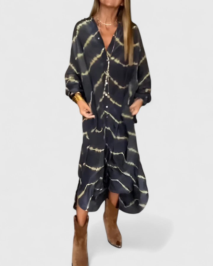 Women's Bohemian Striped Maxi Dress