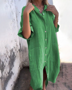 Dames Shirt Midi Jurk Elegant