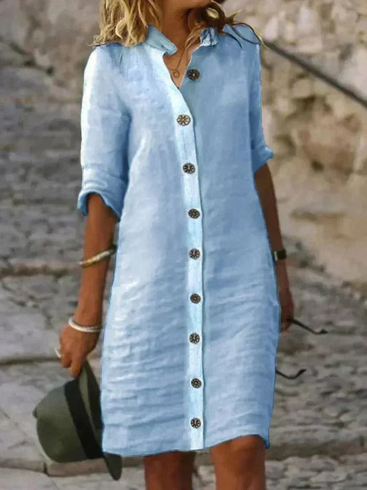 Dames Comfortabele Shirt Mini Jurk