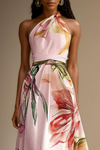 Dames Satijnen One Shoulder Maxi Jurk