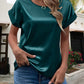 Wilbel Top | Glanzende Satijnen Casual Blouse