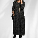 Dames Winter Midi Jurk Lange Mouwen