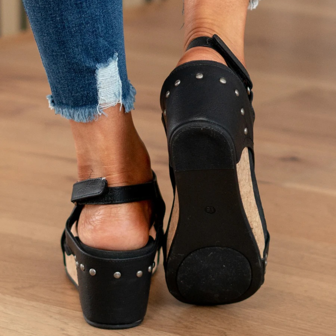 Dames Suède Sleehak Sandalen