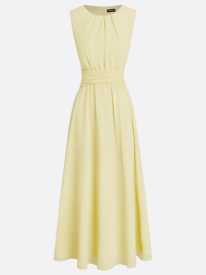 Dames Mouwloze A Lijn Maxi Jurk Chiffon