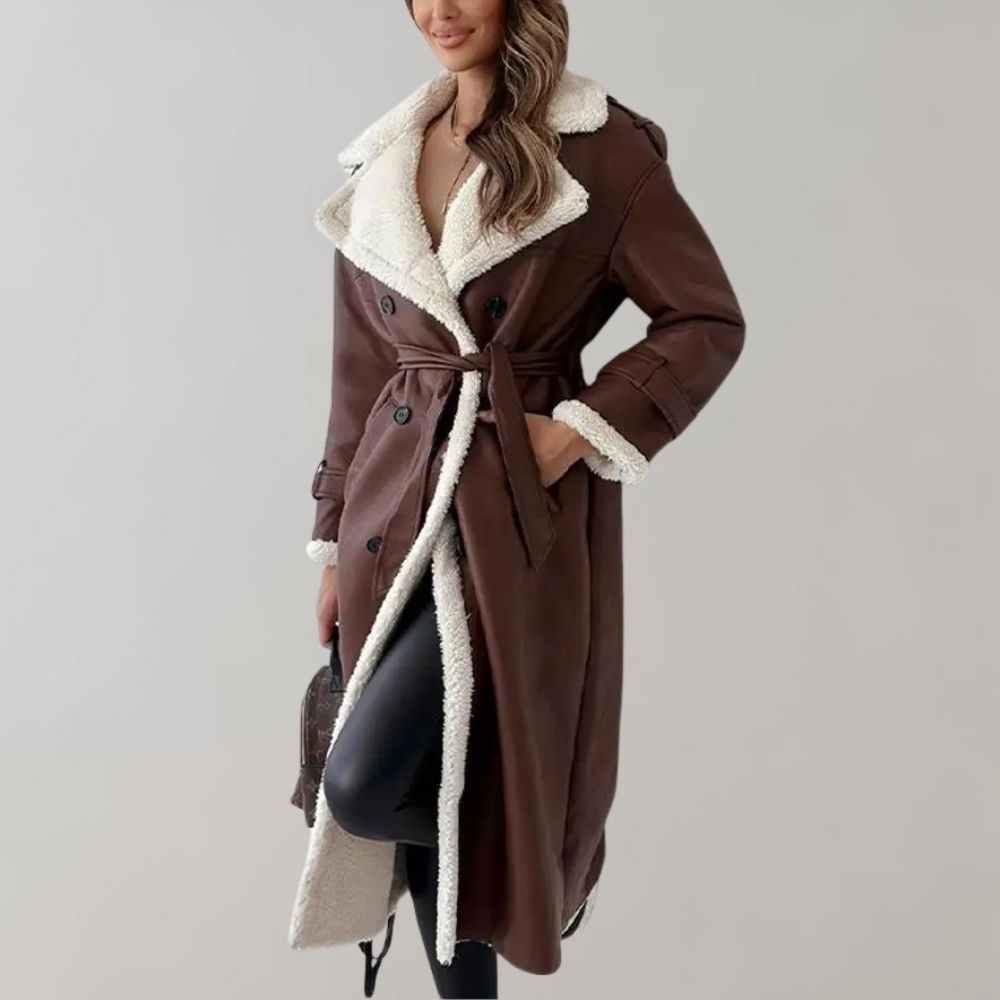 Xirra Jas | Lange Winterjas met Shearling Voering