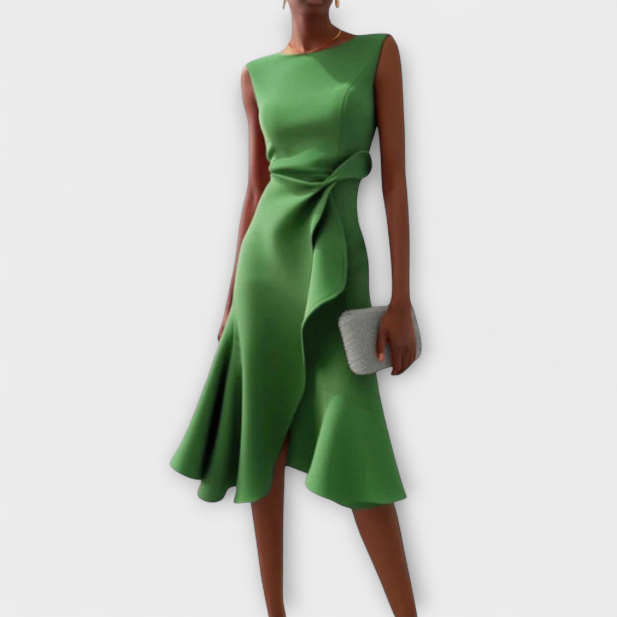 Dames Asymmetrische Midi Jurk Gedrapeerd
