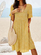 Women's Summer Floral Print Midi Dress