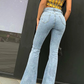 Yissel Jeans | Hoge Taille Denim Uitlopende Jeans