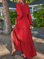 Women's Maxi Dress with Lantern Sleeves