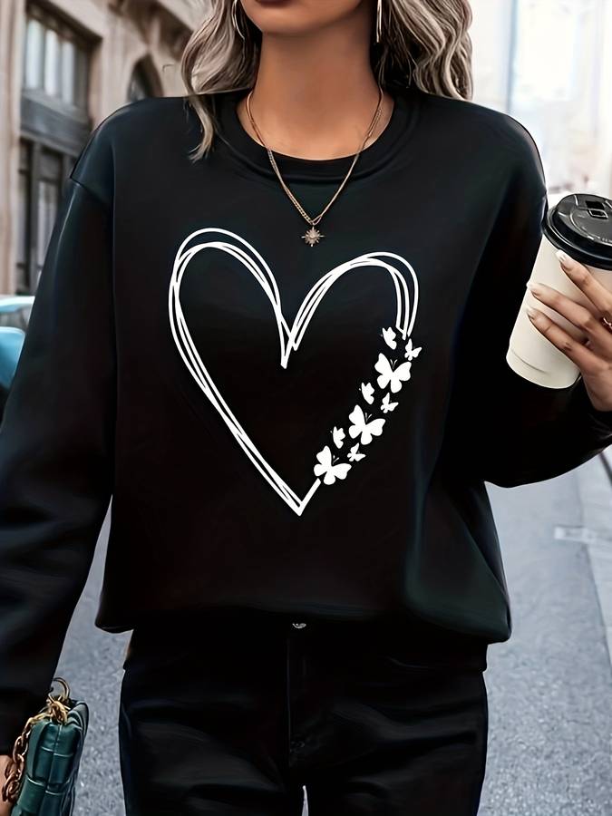 Bonny Trui | Casual Hart Print Trui