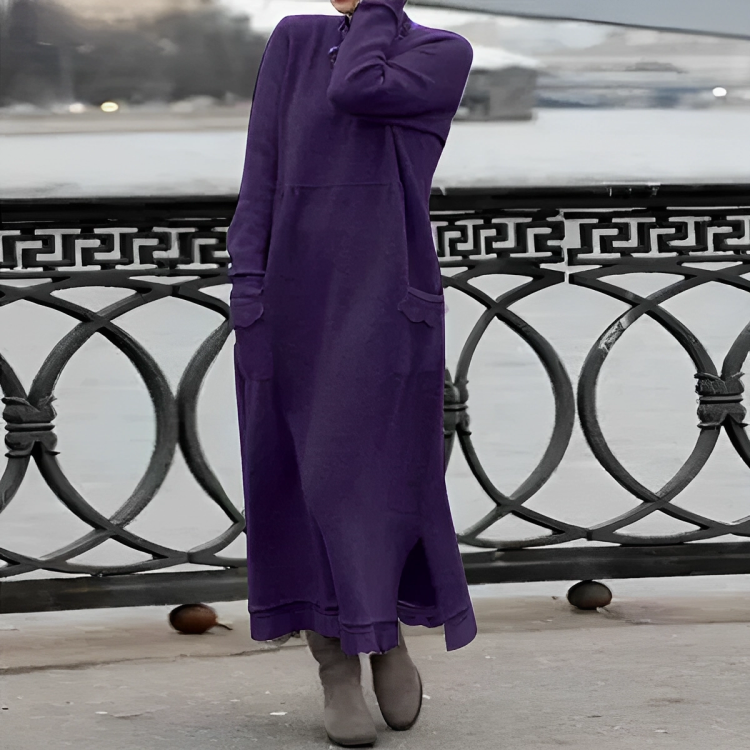 Dames Comfortabele Winter Maxi Jurk