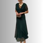 Women's Dress | Draped V-Neck Maxi