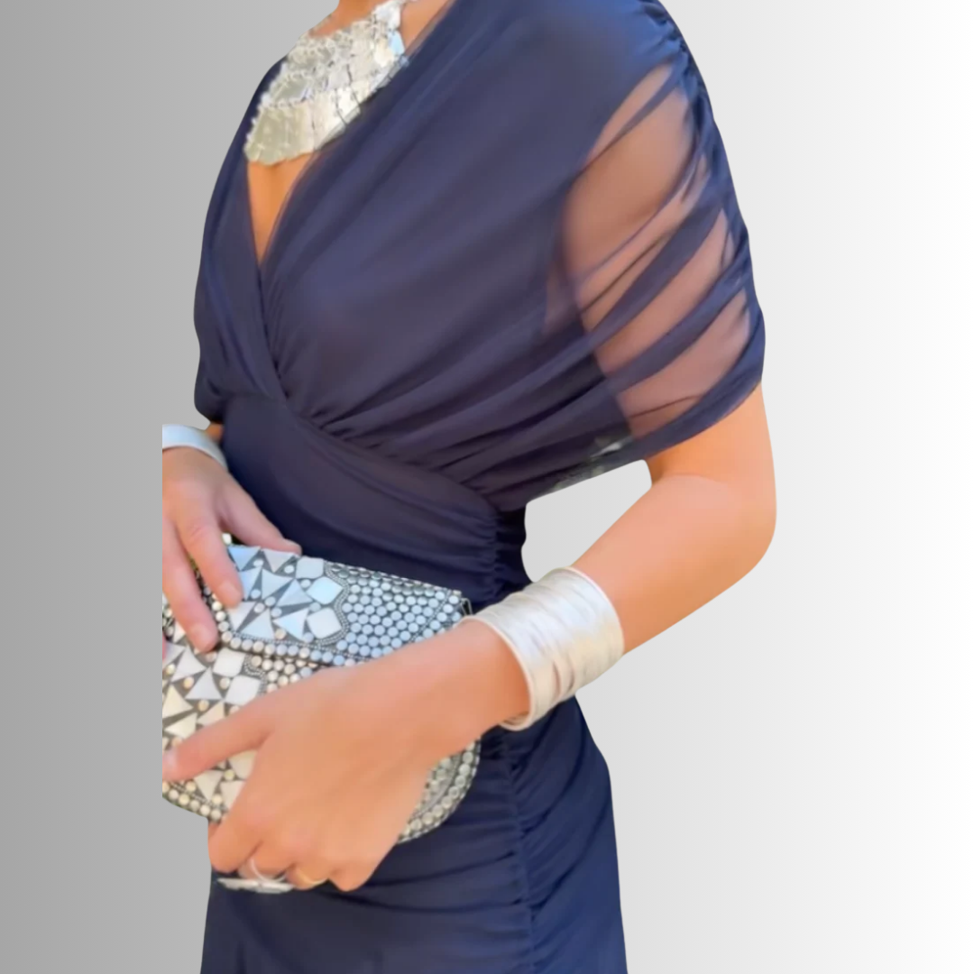 Women's Dress | Draped V-Neck Maxi