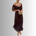 Women's Dress | Draped V-Neck Maxi