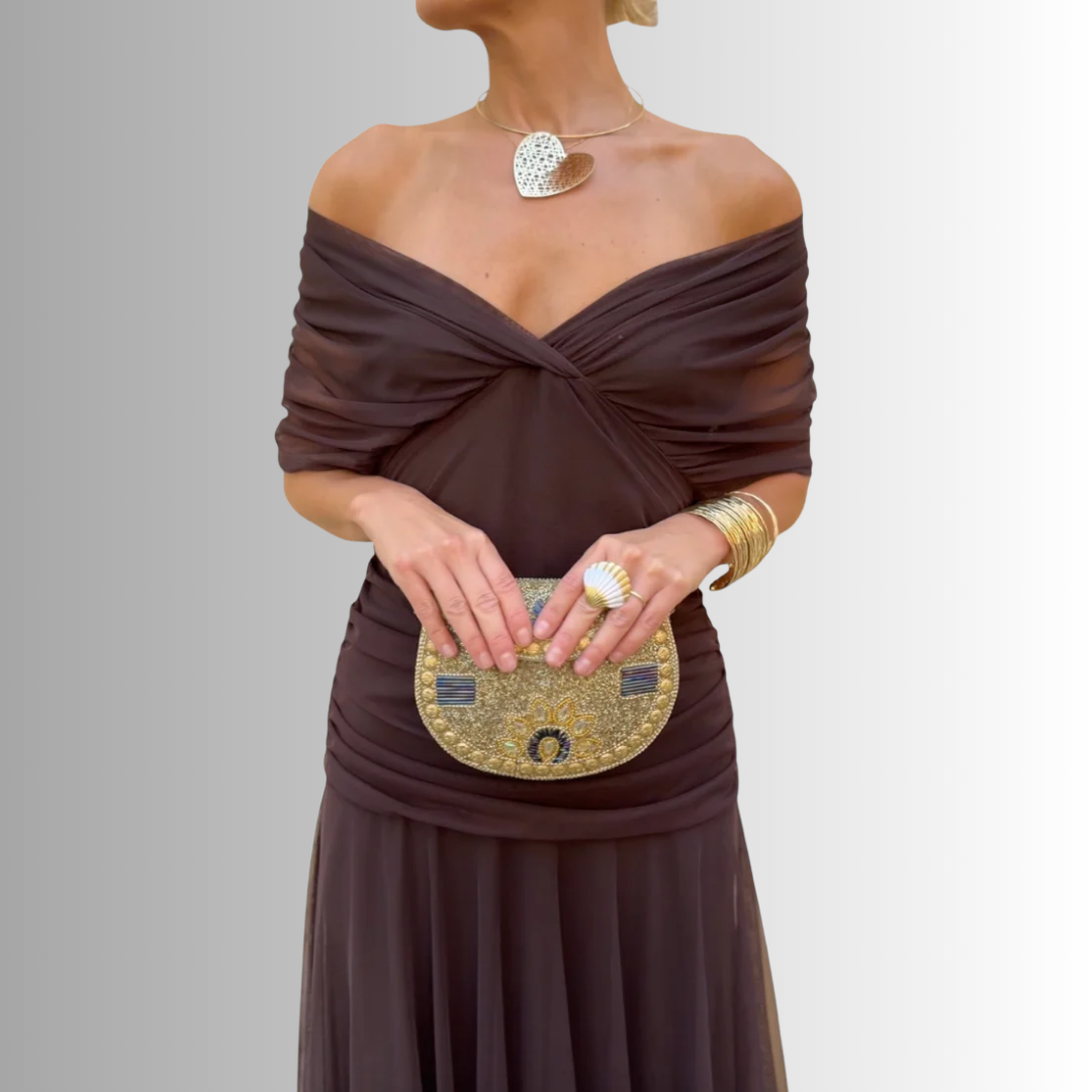 Women's Dress | Draped V-Neck Maxi