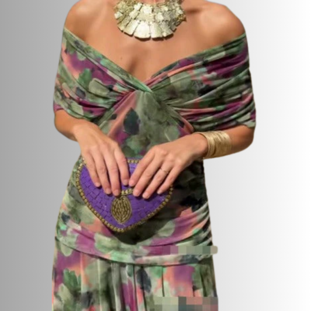 Women's Dress | Draped V-Neck Maxi