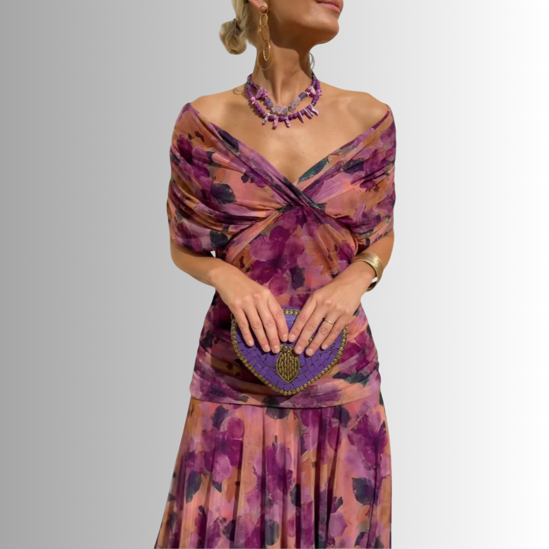 Women's Dress | Draped V-Neck Maxi