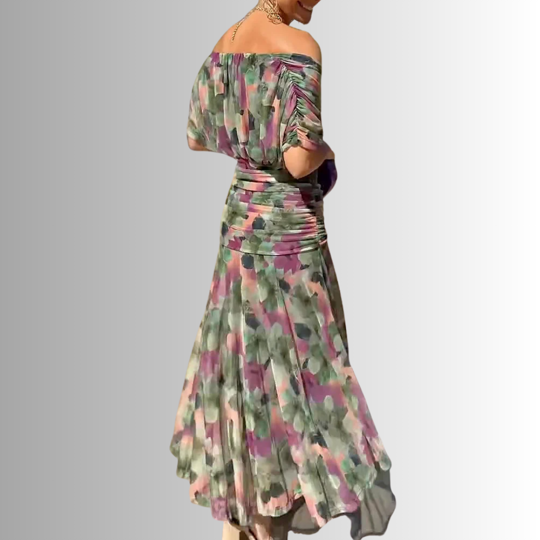 Women's Dress | Draped V-Neck Maxi