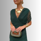 Women's Dress | Draped V-Neck Maxi