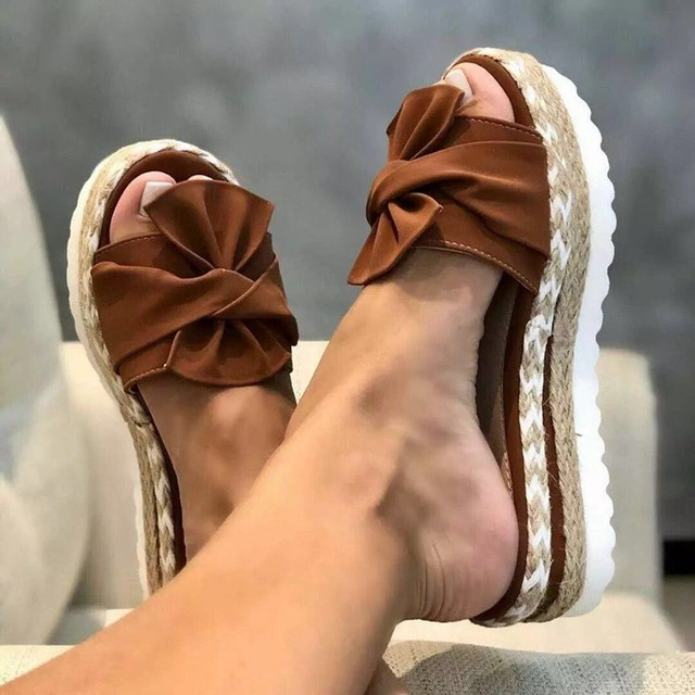 Dames Orthopedische Plateau Sandalen Met Strik