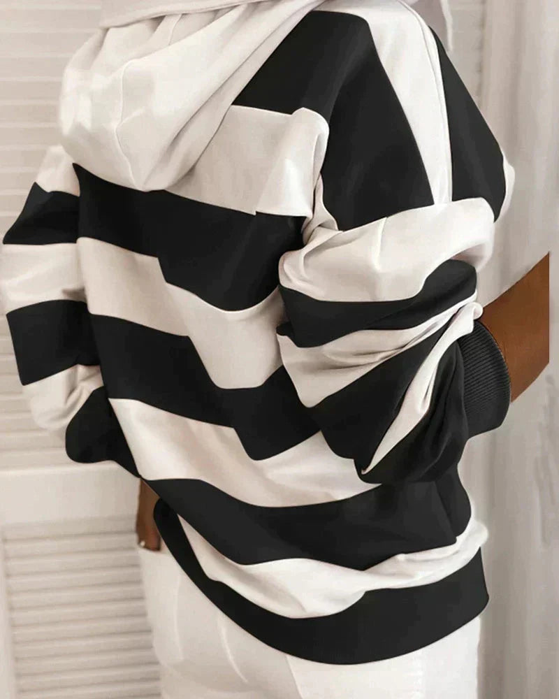 Xarissa Hoodie | Dames Gestreepte Herfst Hoodie Jumper