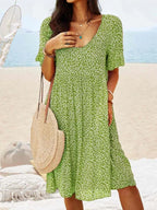 Women's Summer Floral Print Midi Dress